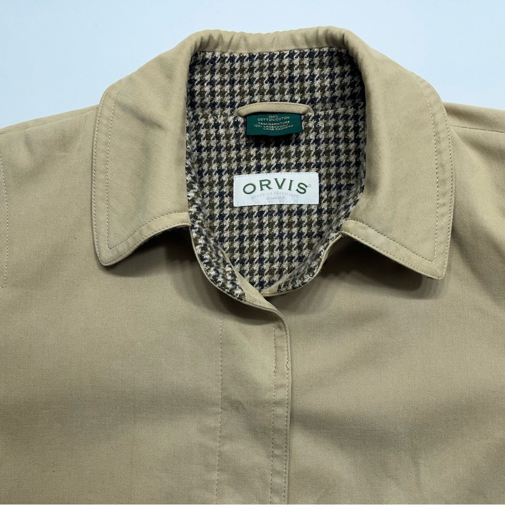 Orvis Khaki Utility Jacket with Houndstooth Lining - Picture 9 of 16